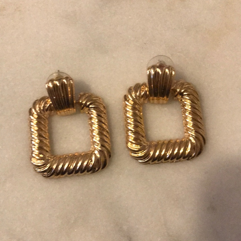 Big gold earrings